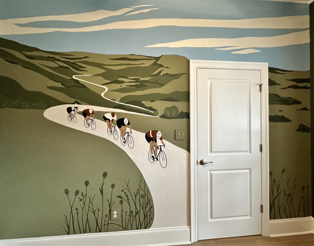 A cycling mural